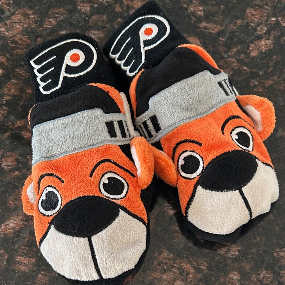 Philadelphia Flyers little kids Orange and Black Character Mittens